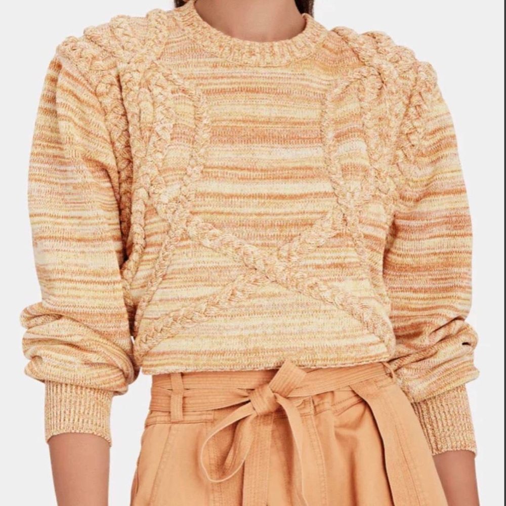 Ronny Kobo Yeva Marled Cable Knit Sweater - Size L